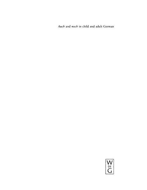 Cover image for book Auch and noch in Child and Adult German