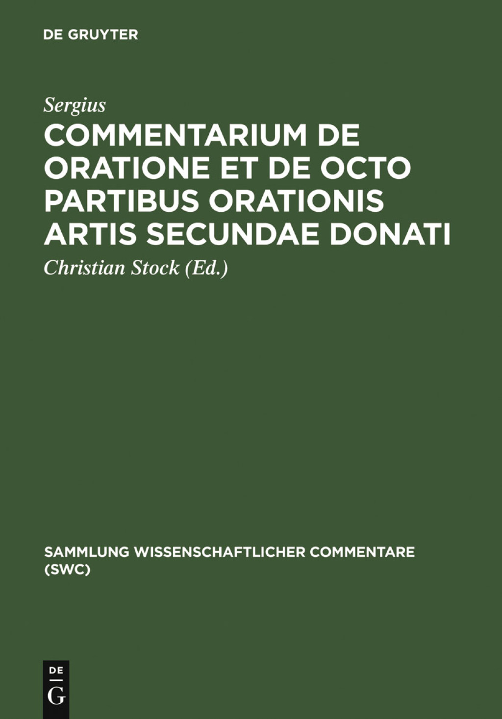 Page Fidelity Commentarium de oratione et de octo partibus orationis artis secundae Donati; $277.50