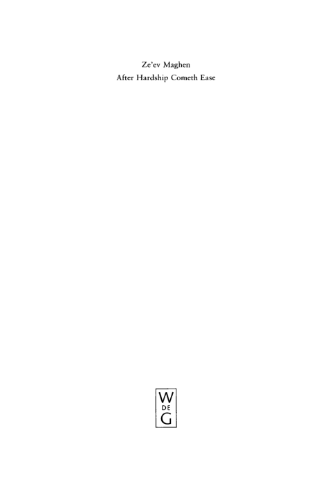 Cover image for book After Hardship Cometh Ease