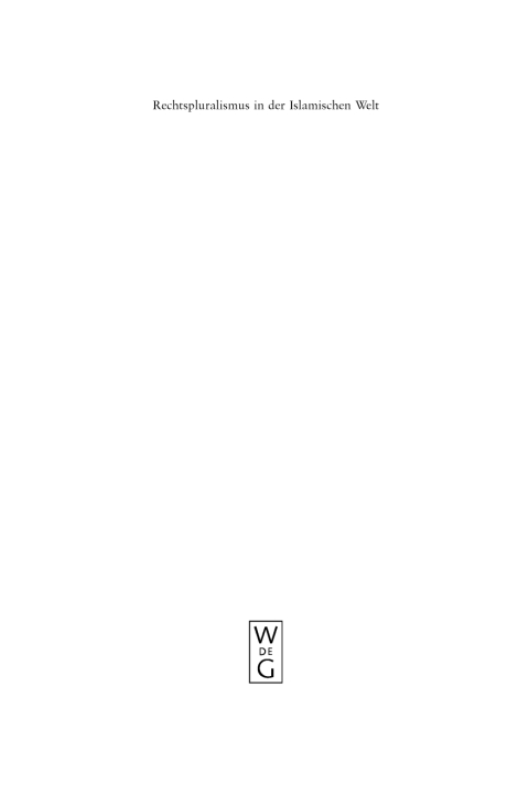 Cover image for book Rechtspluralismus in der Islamischen Welt