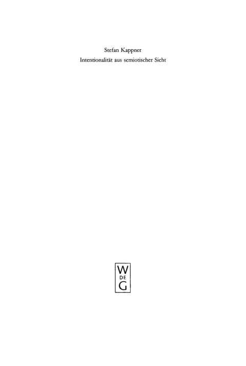 Cover image for book Intentionalität aus semiotischer Sicht