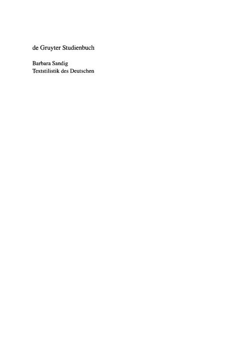 Cover image for book Textstilistik des Deutschen