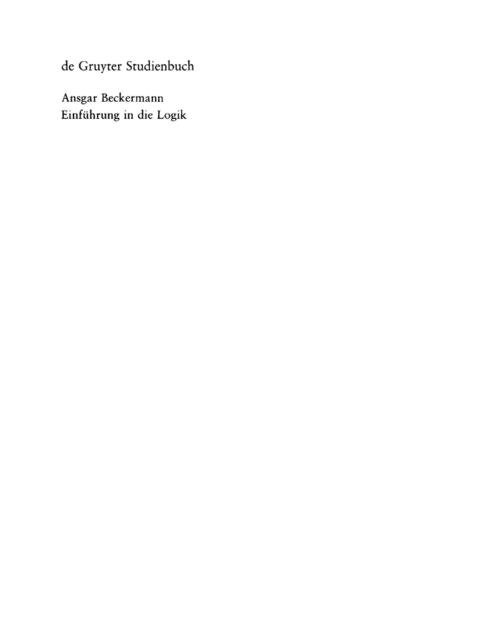 Cover image for book Einführung in die Logik