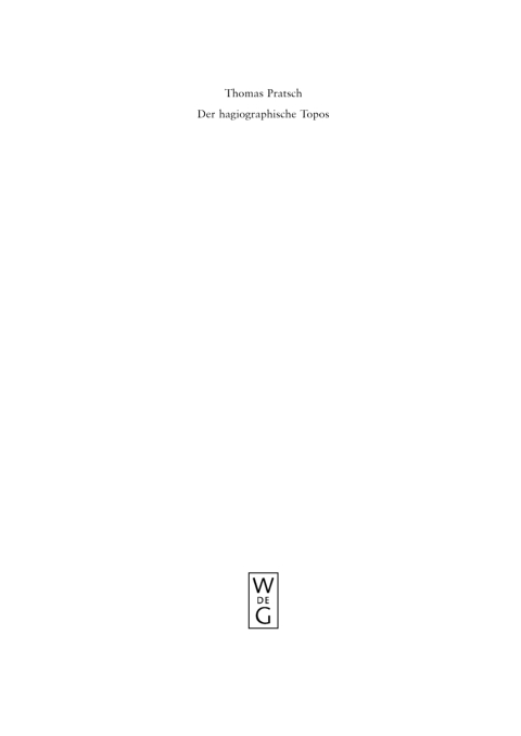 Cover image for book Der hagiographische Topos