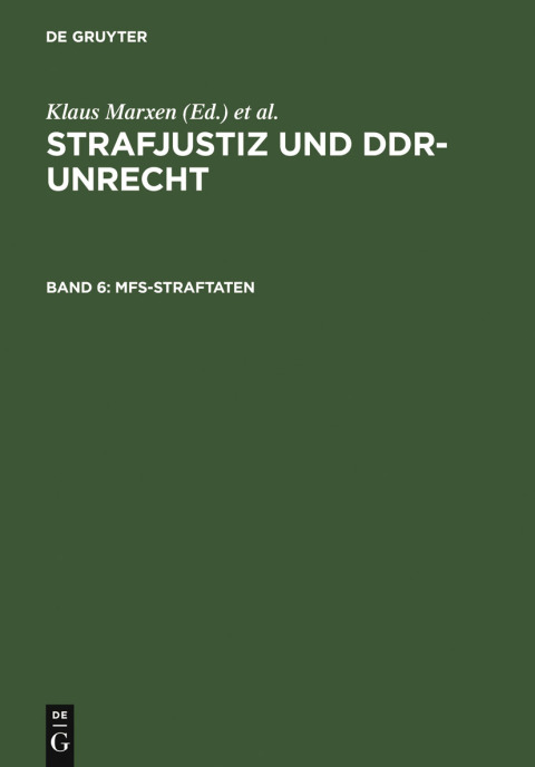 Cover image for book MfS-Straftaten
