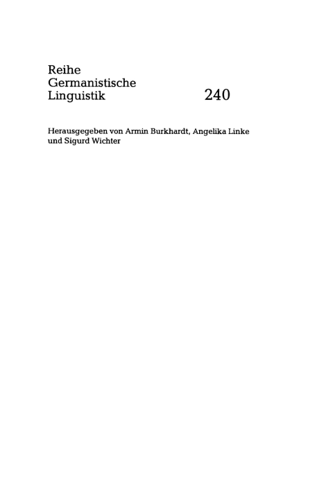 Cover image for book Germanistische Linguistik