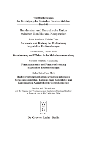 Bundesstaat und Europäische Union zwischen Konflikt und Kooperation