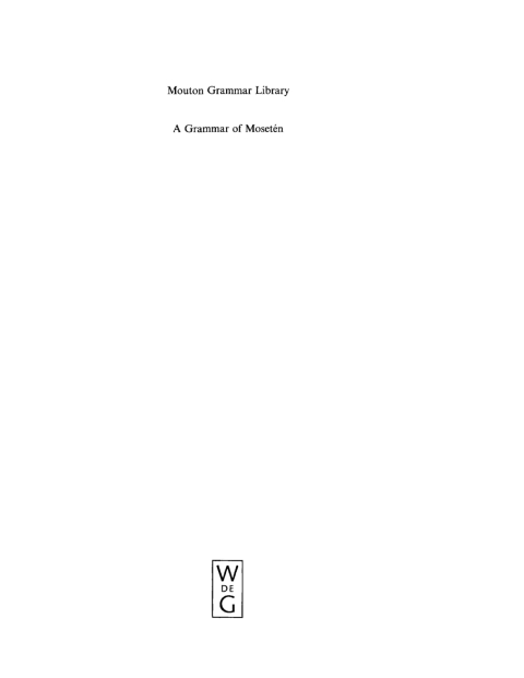 Cover image for book A Grammar of Mosetén