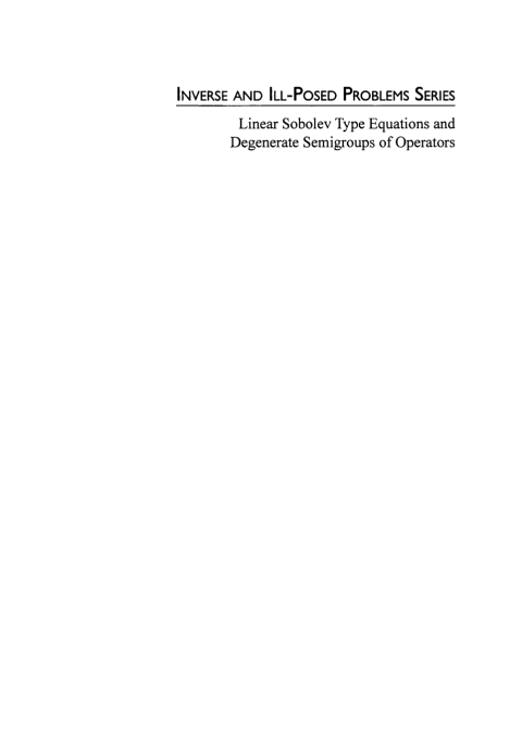 Cover image for book Linear Sobolev Type Equations and Degenerate Semigroups of Operators