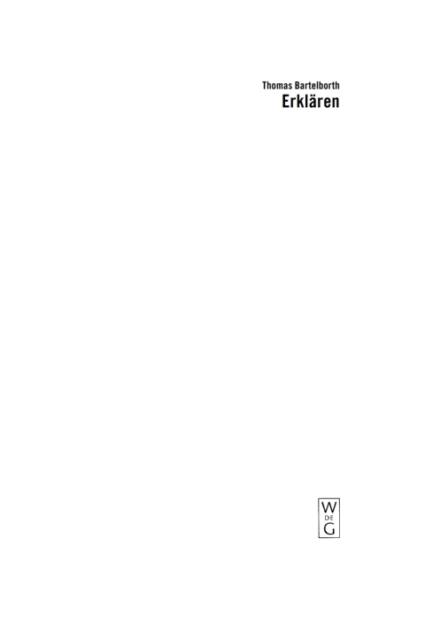 Cover image for book Erklären