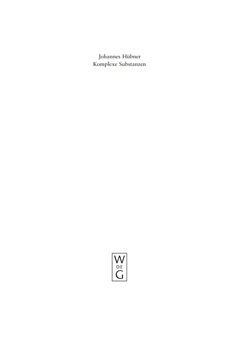 Cover image for book Komplexe Substanzen