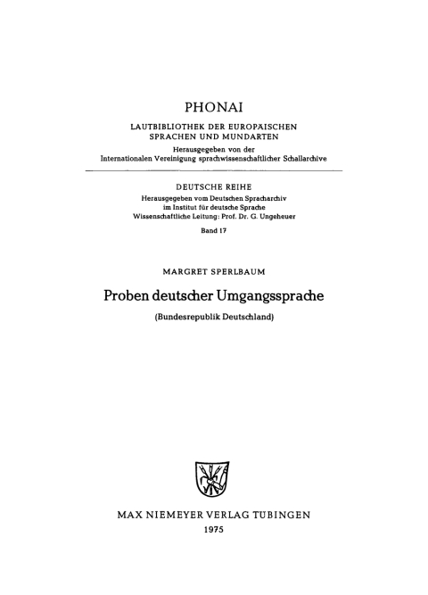 Cover image for book Proben deutscher Umgangssprache