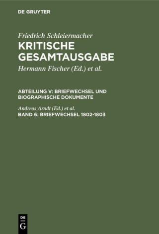 Briefwechsel 1802-1803