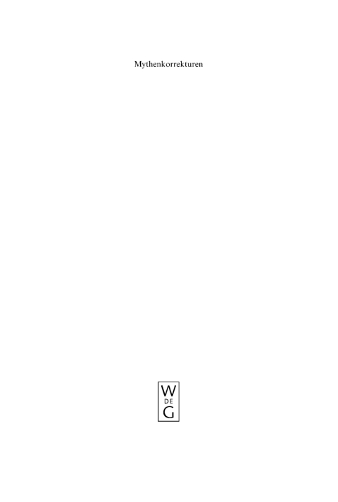 Cover image for book Mythenkorrekturen