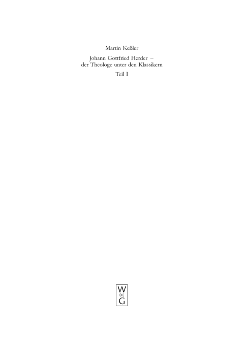 Cover image for book Johann Gottfried Herder - der Theologe unter den Klassikern
