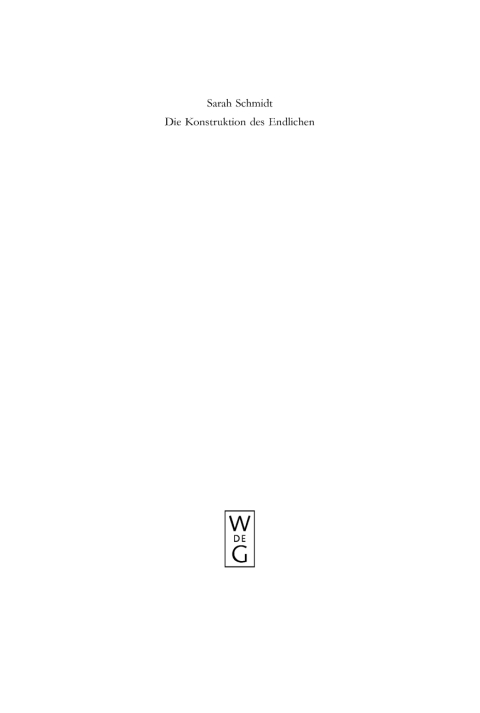 Cover image for book Die Konstruktion des Endlichen