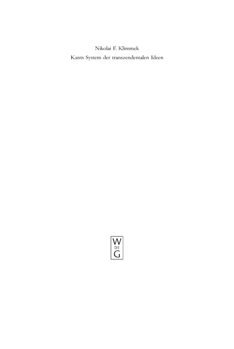 Cover image for book Kants System der transzendentalen Ideen