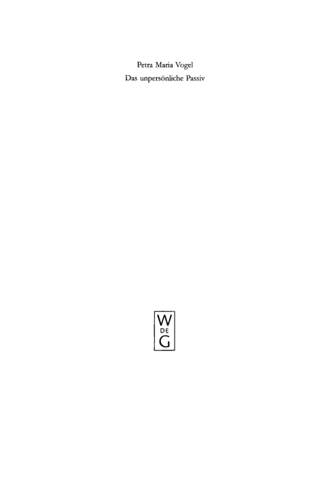 Cover image for book Das unpersönliche Passiv