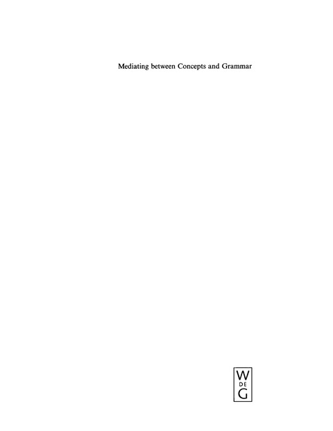 Cover image for book Mediating between Concepts and Grammar