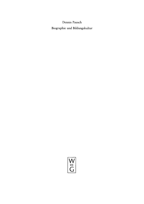 Cover image for book Biographie und Bildungskultur