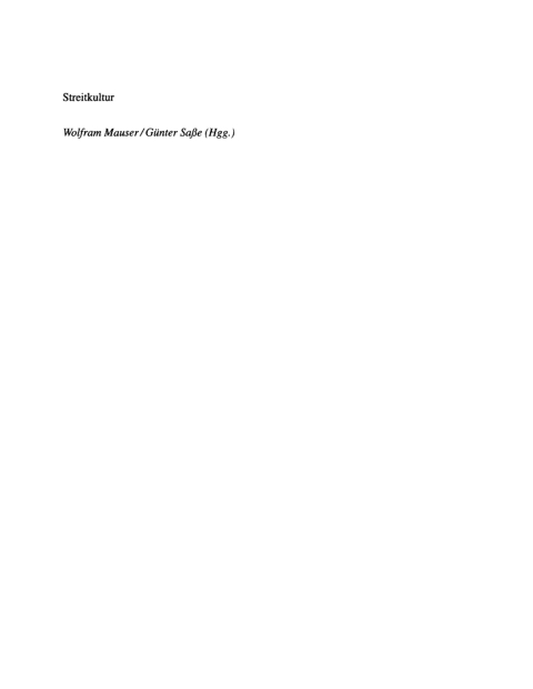Cover image for book Streitkultur