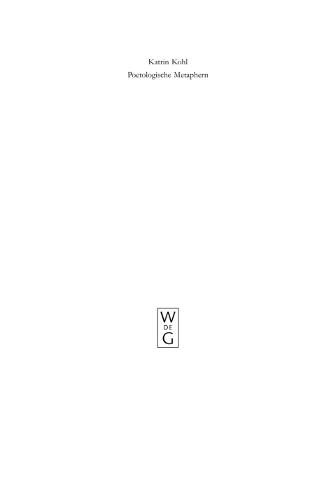 Cover image for book Poetologische Metaphern