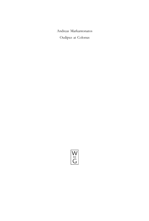 Cover image for book Oedipus at Colonus