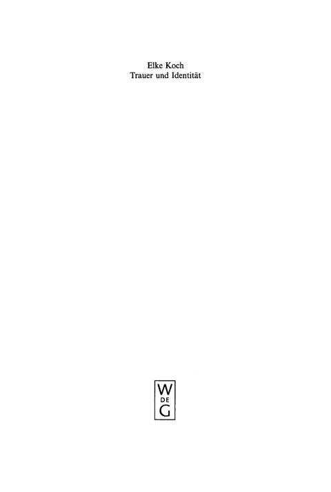Cover image for book Trauer und Identität