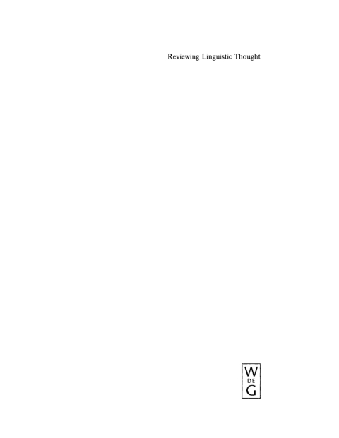 Cover image for book Reviewing Linguistic Thought