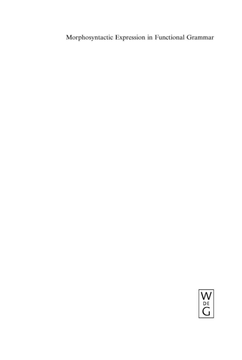 Cover image for book Morphosyntactic Expression in Functional Grammar