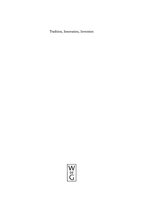 Cover image for book Tradition, Innovation, Invention