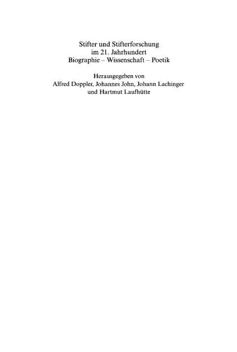 Cover image for book Stifter und Stifterforschung im 21. Jahrhundert