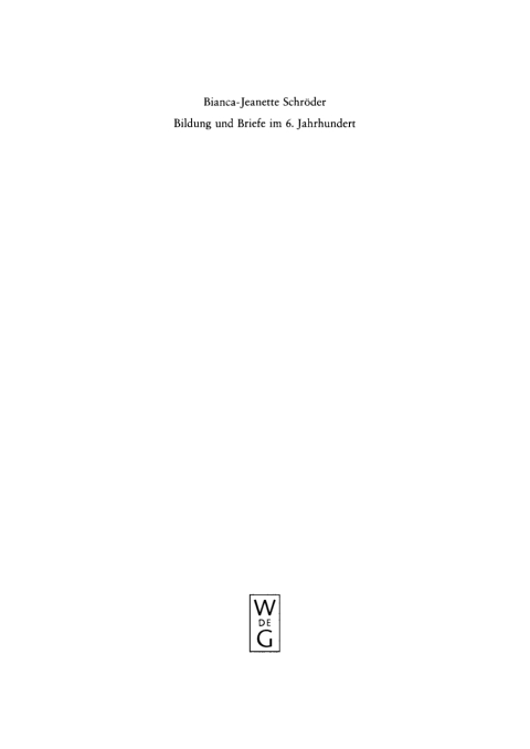 Cover image for book Bildung und Briefe im 6. Jahrhundert