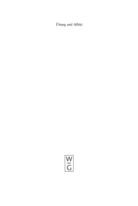 Cover image for book Übung und Affekt
