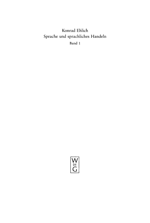 Cover image for book Sprache und sprachliches Handeln