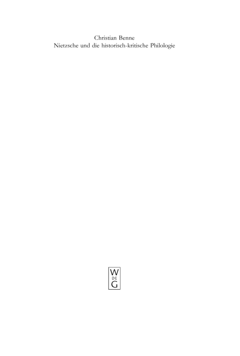 Cover image for book Nietzsche und die historisch-kritische Philologie