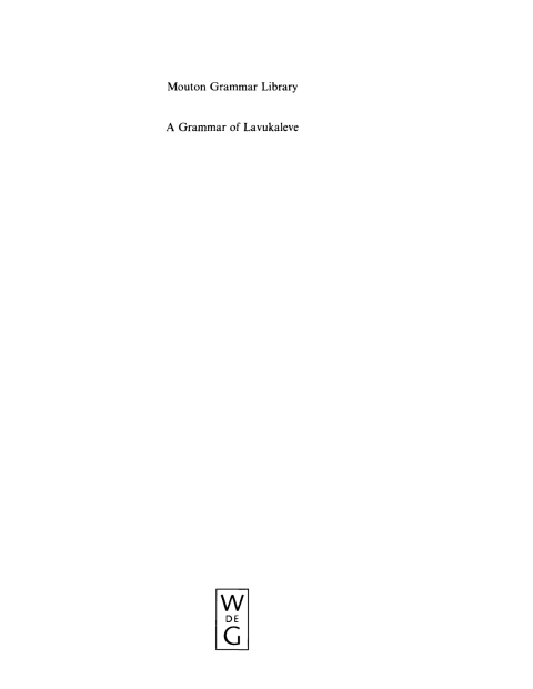 Cover image for book A Grammar of Lavukaleve