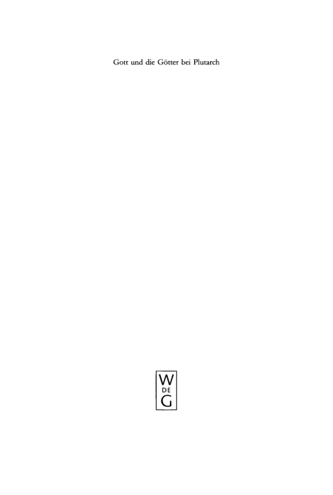 Cover image for book Gott und die Götter bei Plutarch