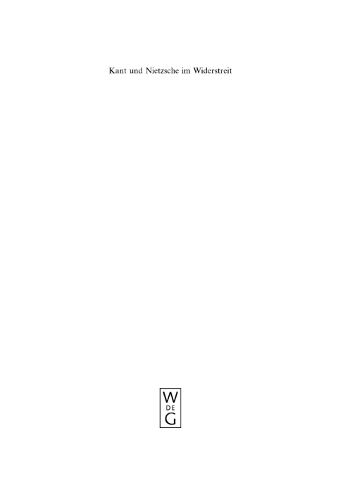 Cover image for book Kant und Nietzsche im Widerstreit