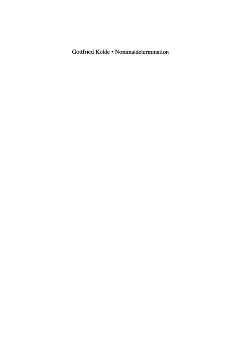 Cover image for book Nominaldetermination
