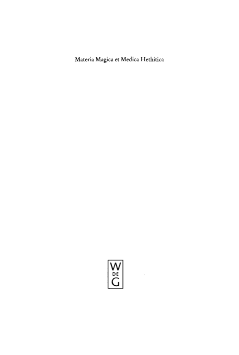 Cover image for book Materia Magica et Medica Hethitica