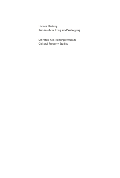Cover image for book Kunstraub in Krieg und Verfolgung