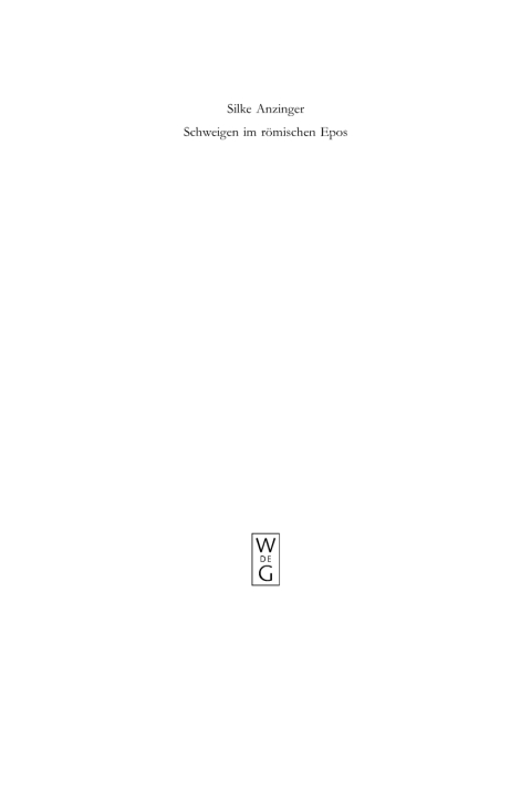 Cover image for book Schweigen im römischen Epos