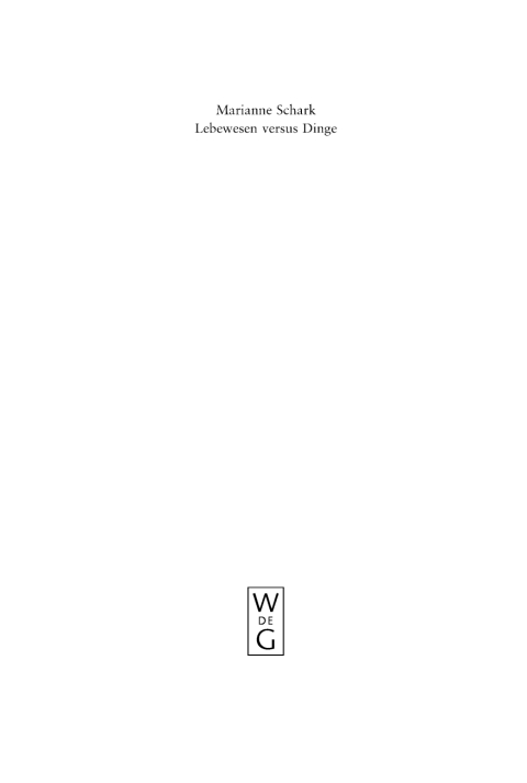 Cover image for book Lebewesen versus Dinge