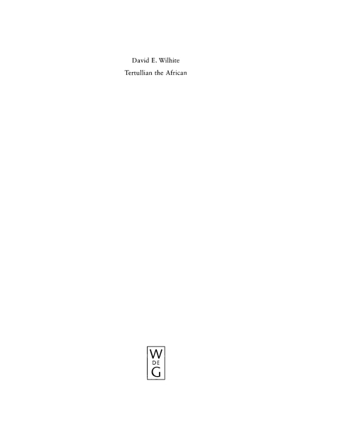 Cover image for book Tertullian the African