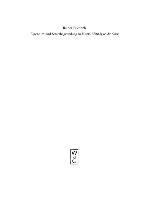 Cover image for book Eigentum und Staatsbegründung in Kants 'Metaphysik der Sitten'
