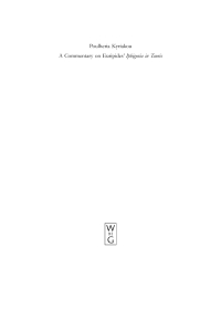 Cover image: A Commentary on Euripides' Iphigenia in Tauris 1st edition 9783110190991