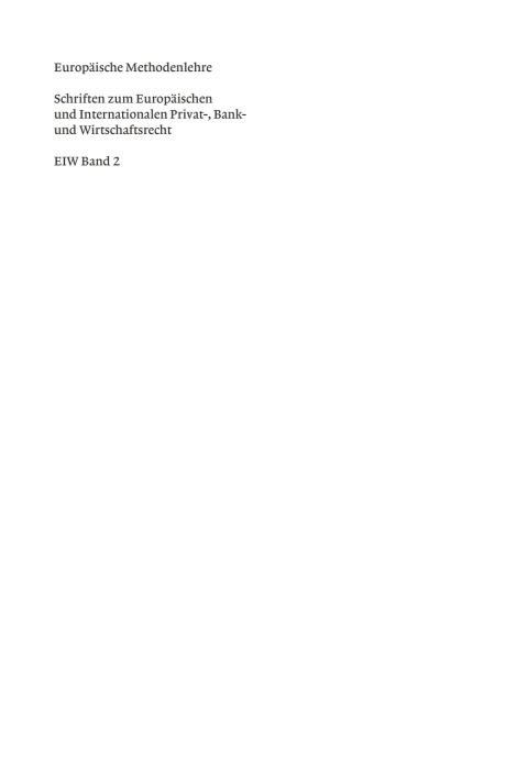 Cover image for book Europäische Methodenlehre