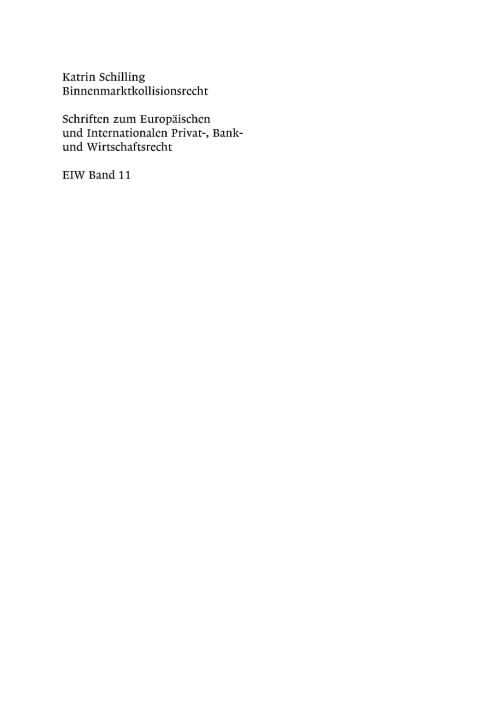 Cover image for book Binnenmarktkollisionsrecht