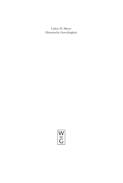 Cover image for book Historische Gerechtigkeit
